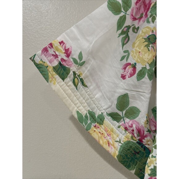 J.I.T. Sleep Floral White Housecoat Robe Short Sleeve Snap Buttons XL - Picture 6 of 13